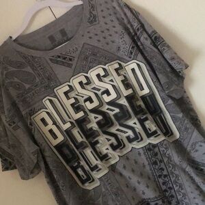 Men’s Y2k hustle blessed short sleeve shirt